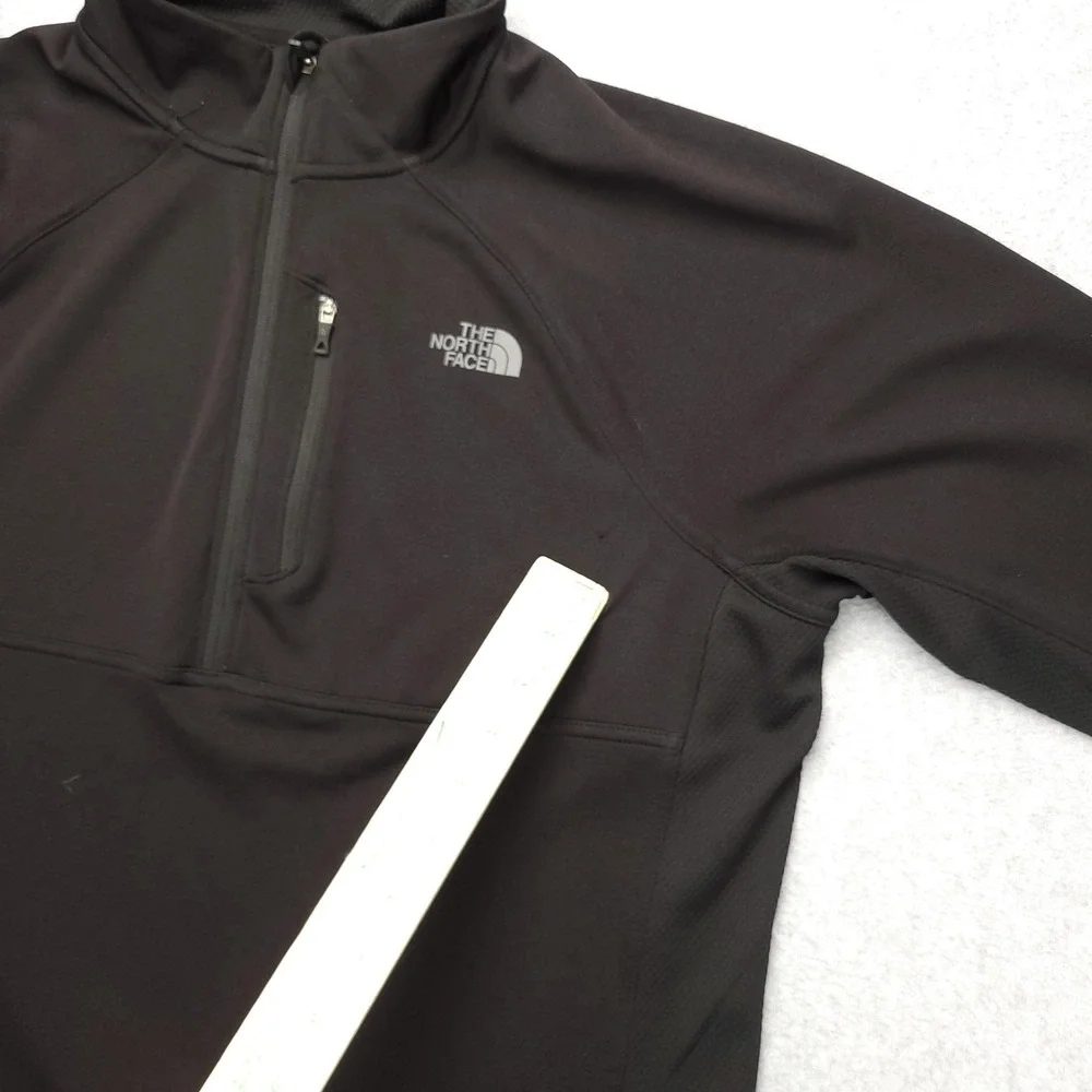 The North Face Pullover Mens Large Black 1/4 Zip Long Sleeve Hiking Top FlashDry